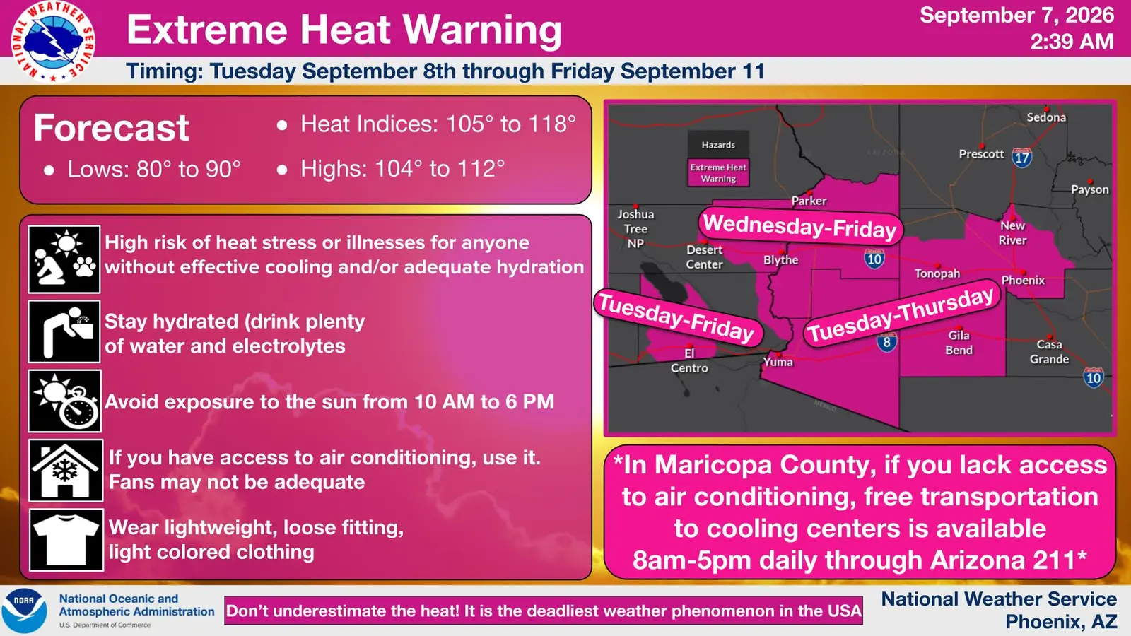 Extreme Heat Warning covers West Valley Tuesday through Thursday