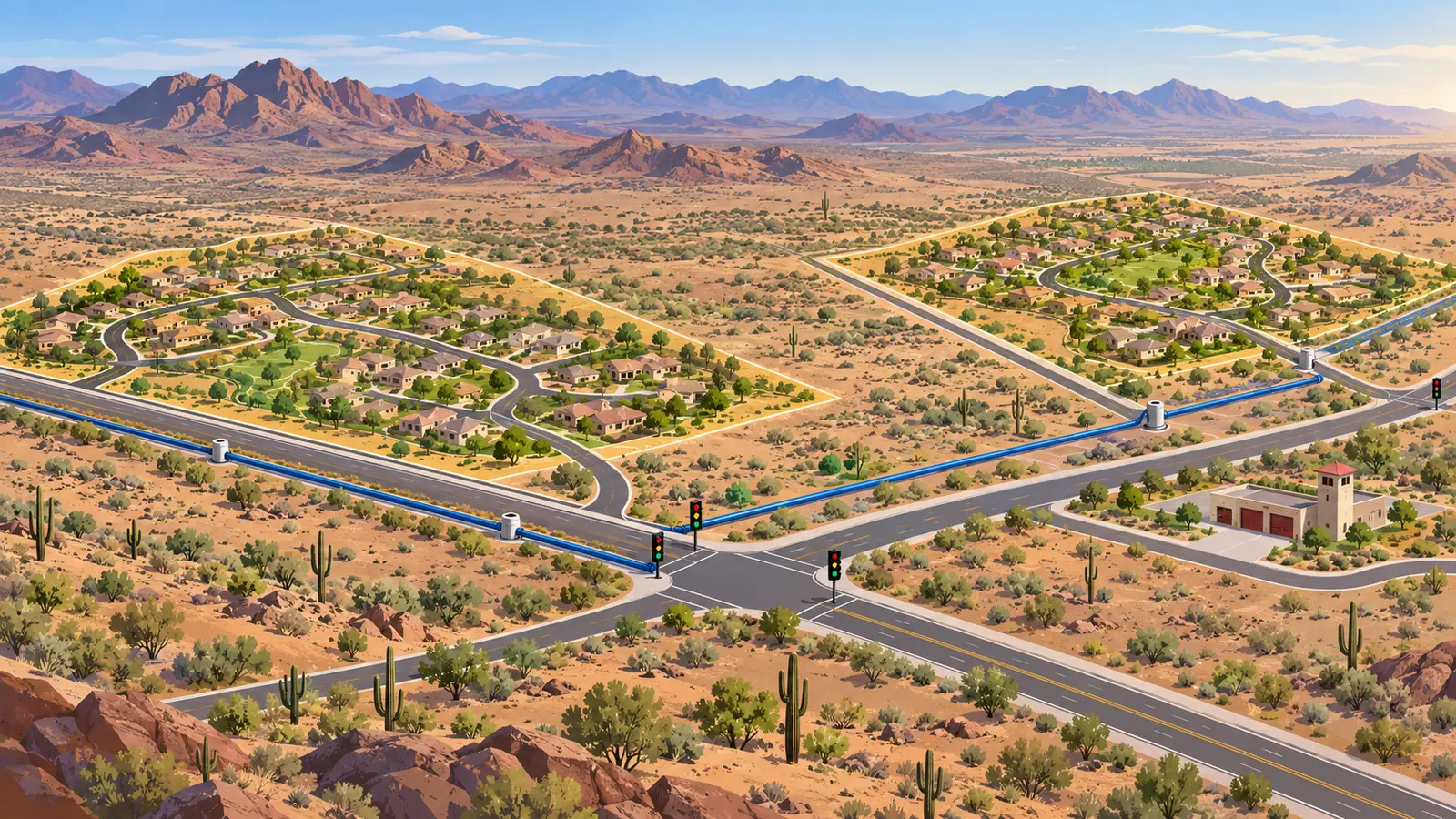 Surprise growth deals tie 386 acres to roads, sewer and fire site Surprise growth deals tie 386 acres to roads, sewer and fire site