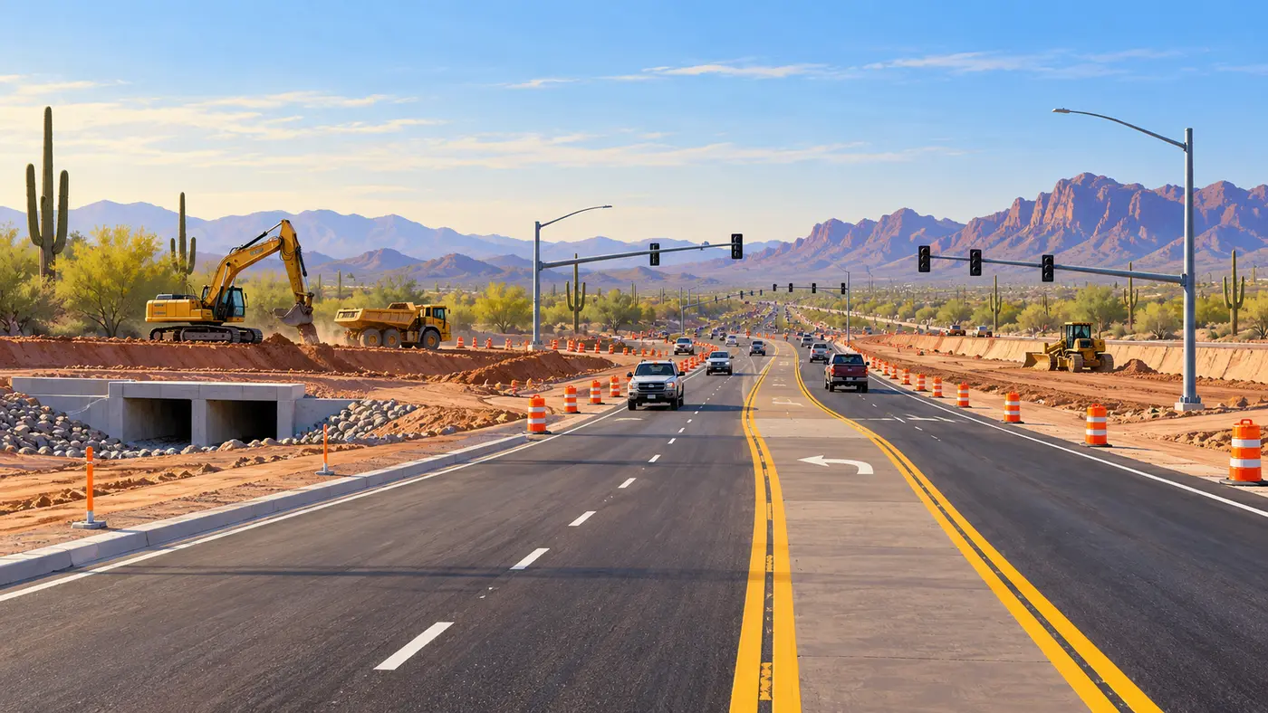 Olive Avenue widening begins near Loop 303